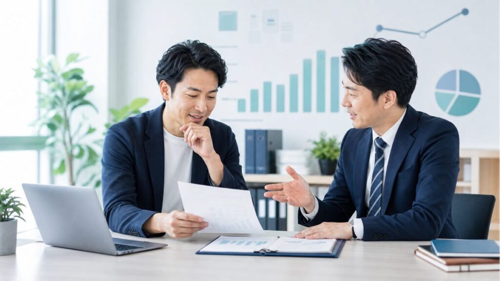 えんナビの基本情報を確認するビジネス相談のイメージ