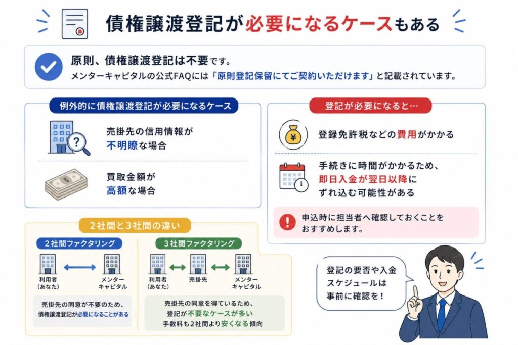 債権譲渡登記が必要になるケースもある