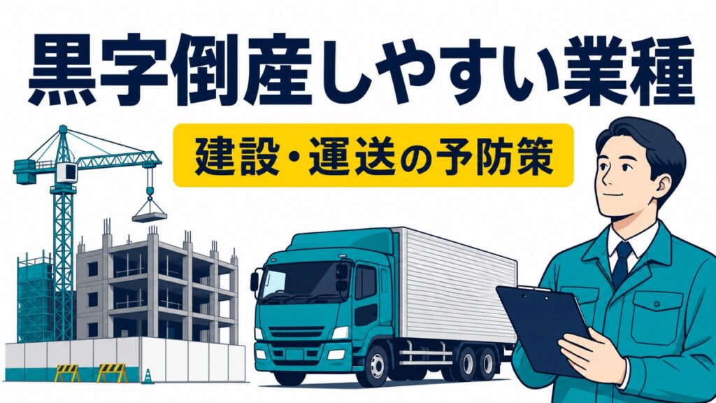 黒字倒産しやすい業種と建設・運送業の予防策