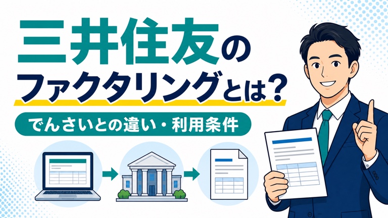 三井住友のファクタリングとでんさいの違い・利用条件を解説するアイキャッチ