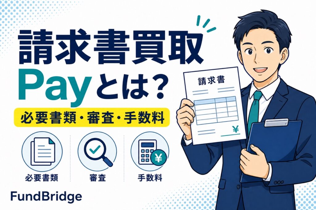 請求書買取Payの必要書類・審査・手数料を解説するアイキャッチ