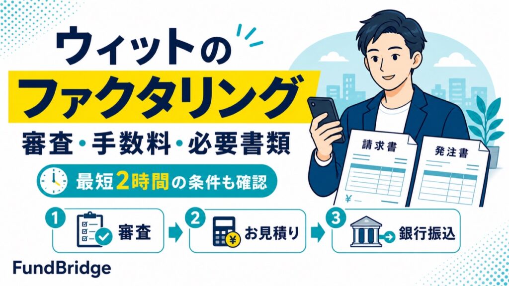 ウィットのファクタリングの審査・手数料・必要書類を解説するアイキャッチ