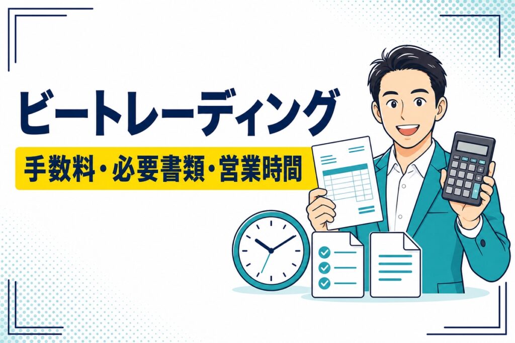 ビートレーディングの手数料・必要書類・営業時間を解説するアイキャッチ