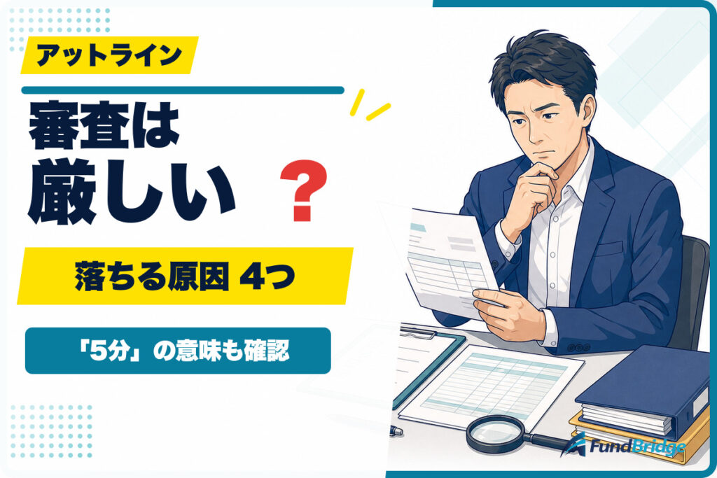 アットラインの審査の厳しさと落ちる原因4つを示すアイキャッチ