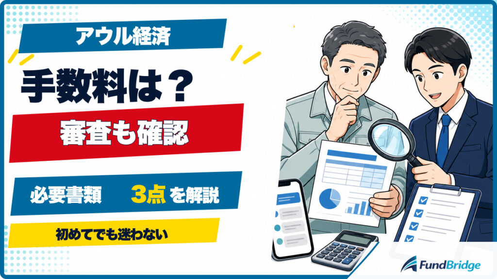 アウル経済の手数料・審査・必要書類をイラストで解説するアイキャッチ画像