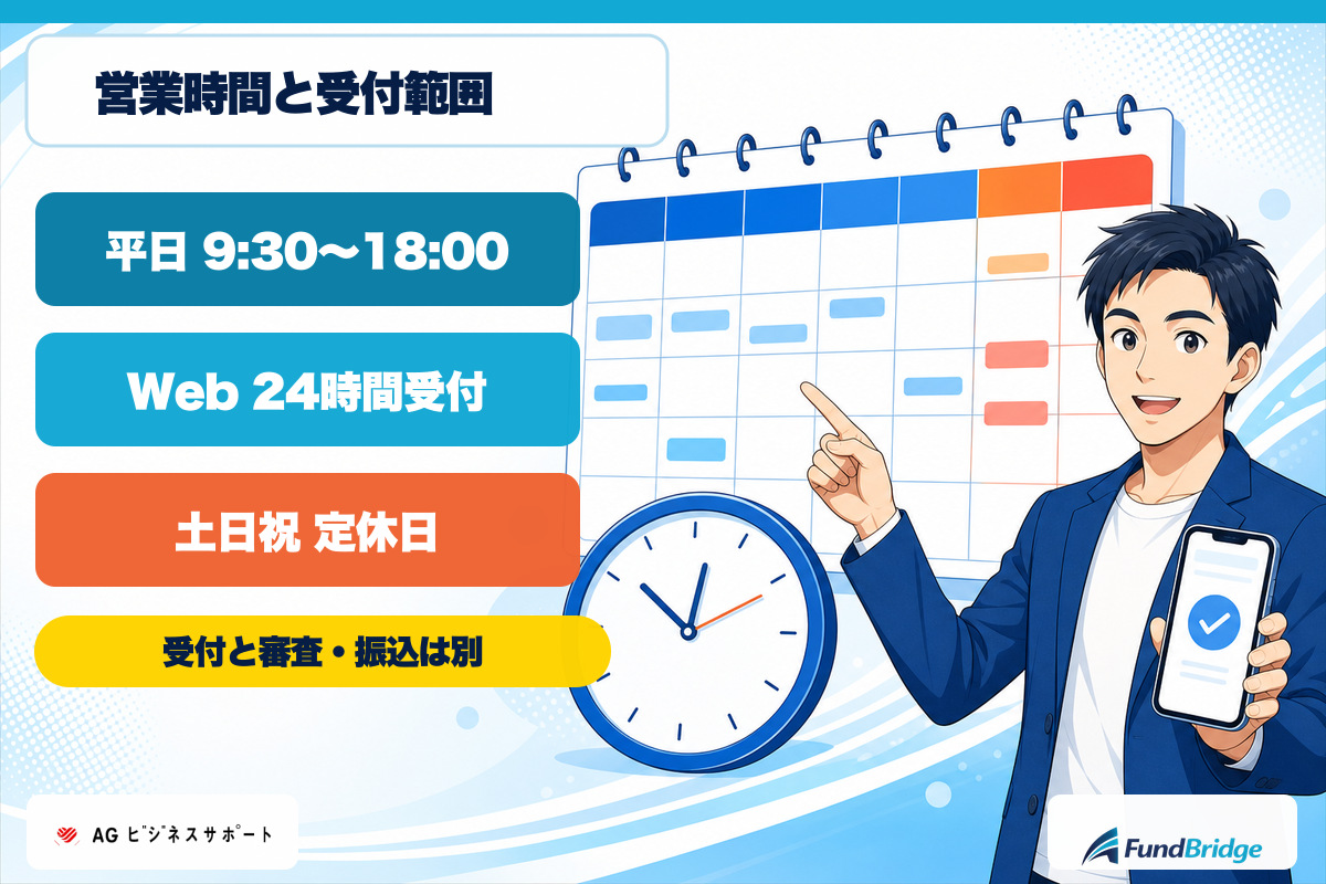 AGビジネスサポートのWeb受付と営業時間の違い