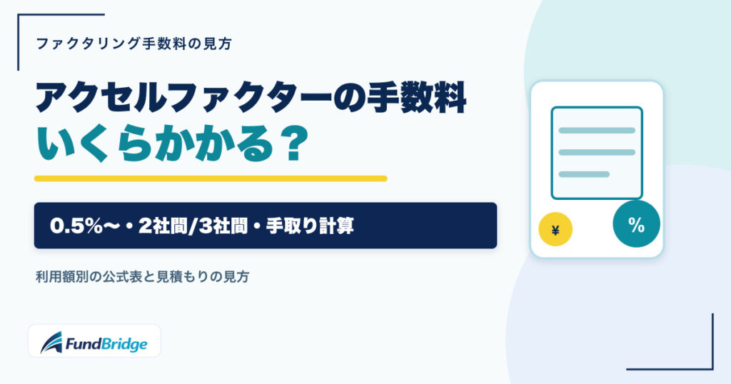 アクセルファクターの手数料を利用額と契約方式別に整理した記事のアイキャッチ画像