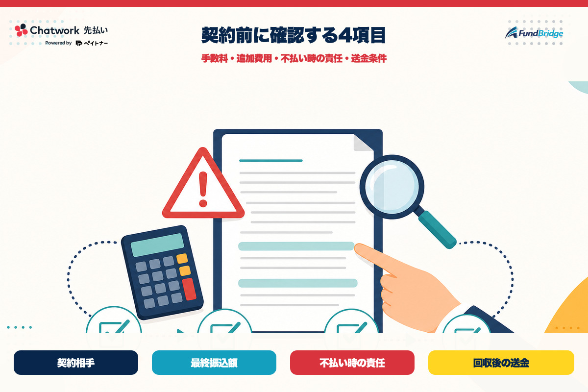Chatwork 先払いの契約前に確認する4項目の図解