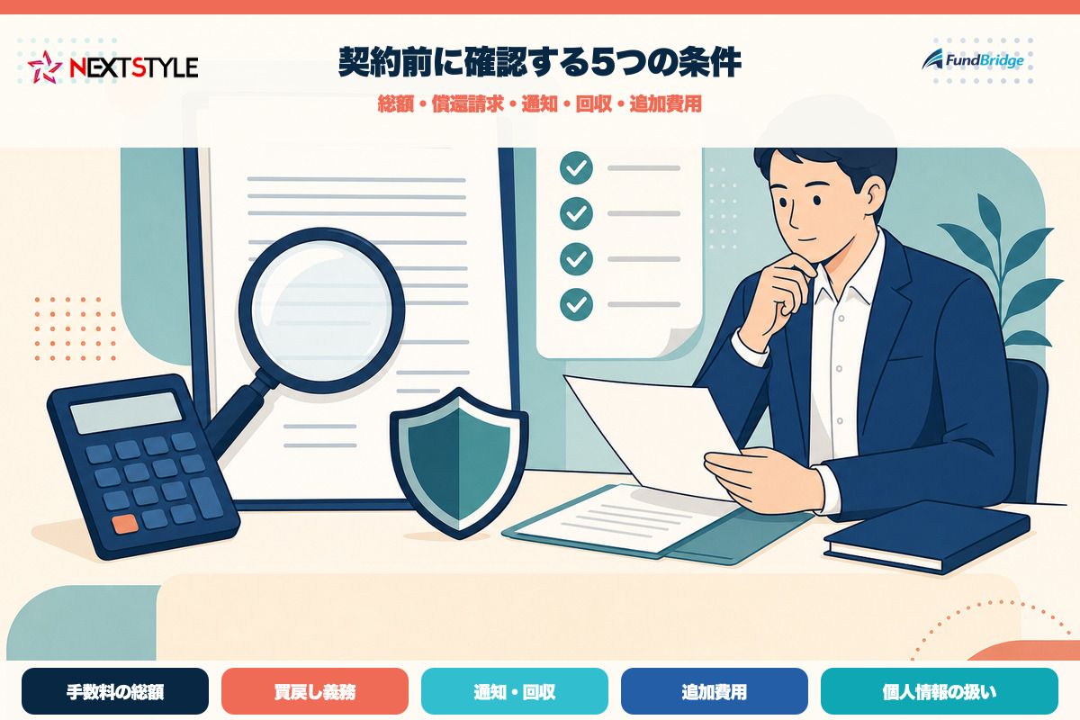 ネクストスタイルの契約前に確認する手数料、買戻し、通知、追加費用のチェック項目