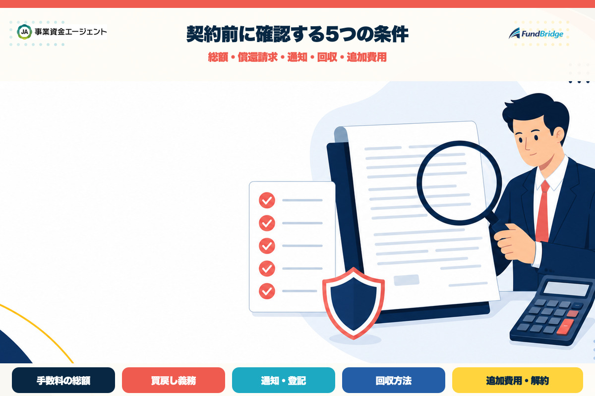 事業資金エージェントの契約前チェック項目