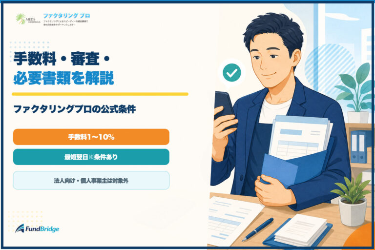 ファクタリングプロの手数料・審査・必要書類を整理したアイキャッチ